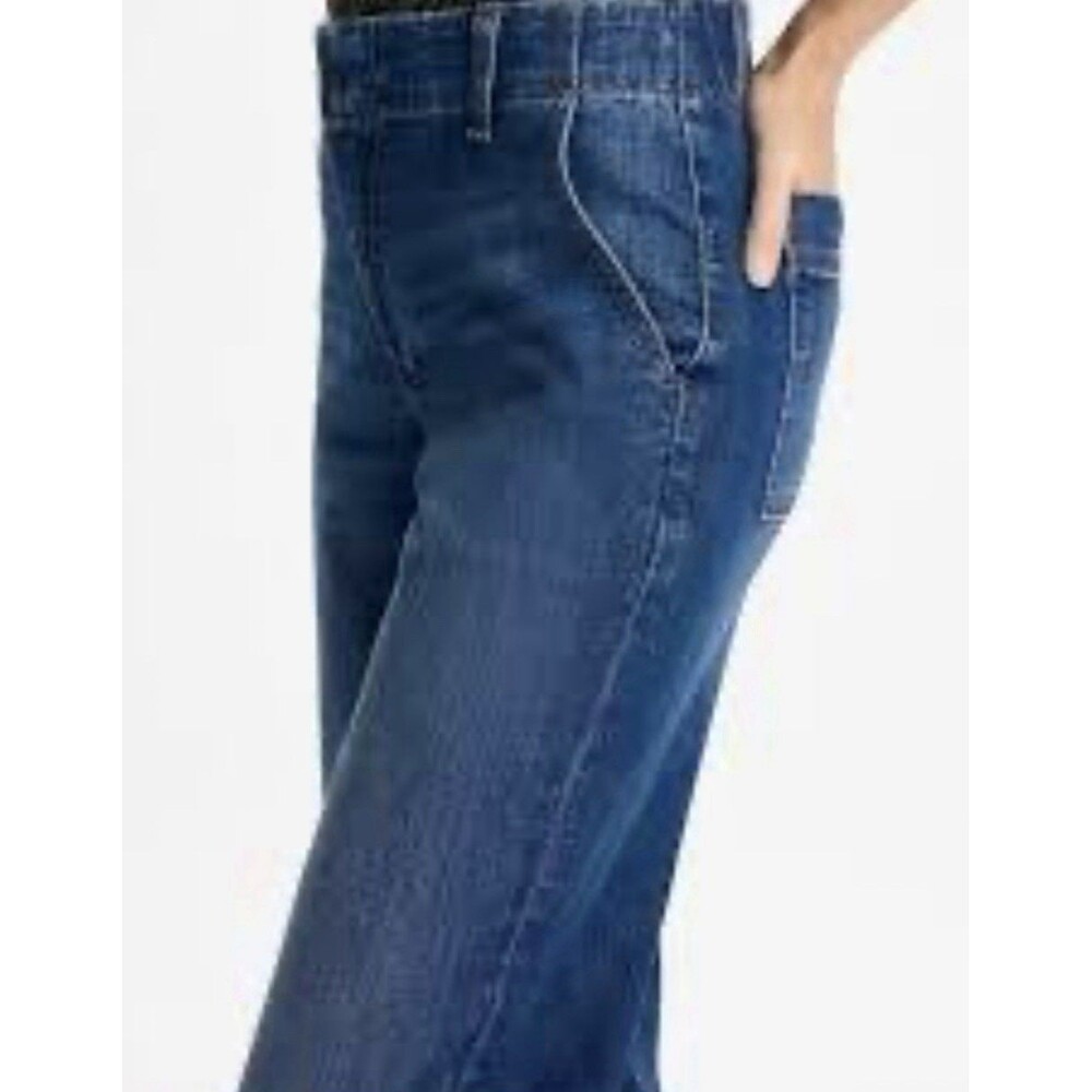 Chicos Platinum Trouser Denim Jeans Size 3.5 US 16 Mid Rise Ankle Medium  Wash